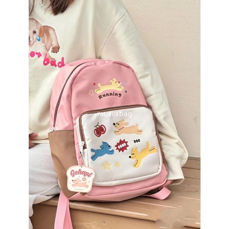 Fashionable Women's High end Baking Dog Classic Retro Backpack Cute Simple Large Capacity Casual New Style Versatile Backpack Student backpack
