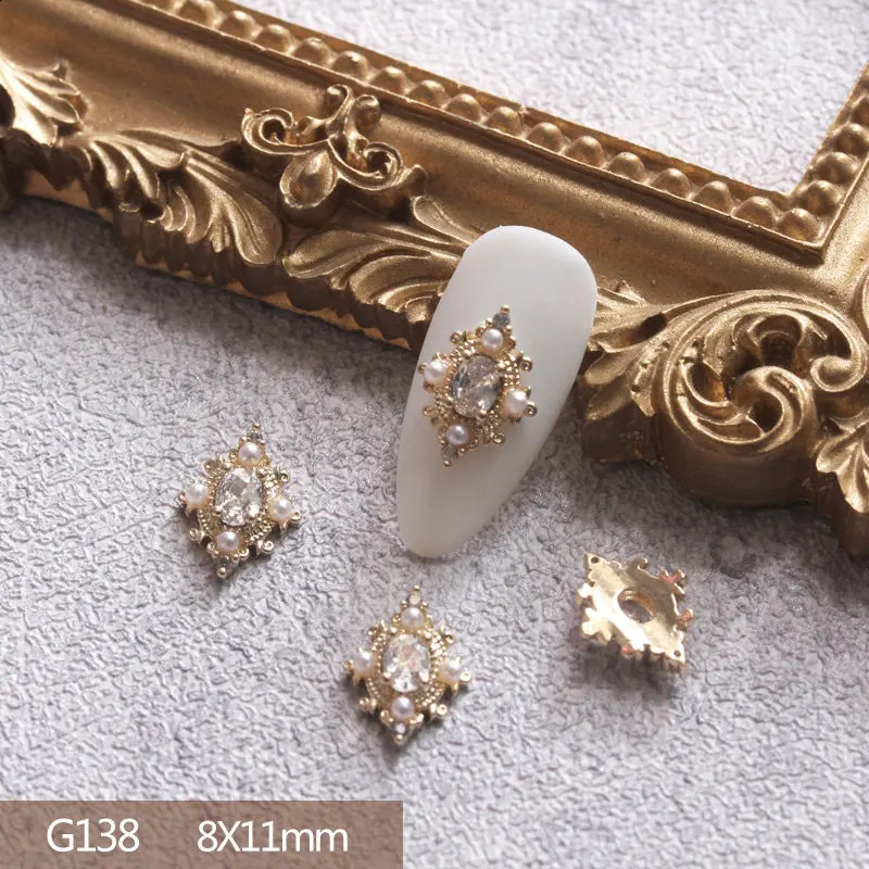 10pcslot 3D Bow Butterfly Love Alloy Nail Art Zircon Pearl Metal Manicure Nails Accesorios Supplies DIY Nail Decorations Charms 240701