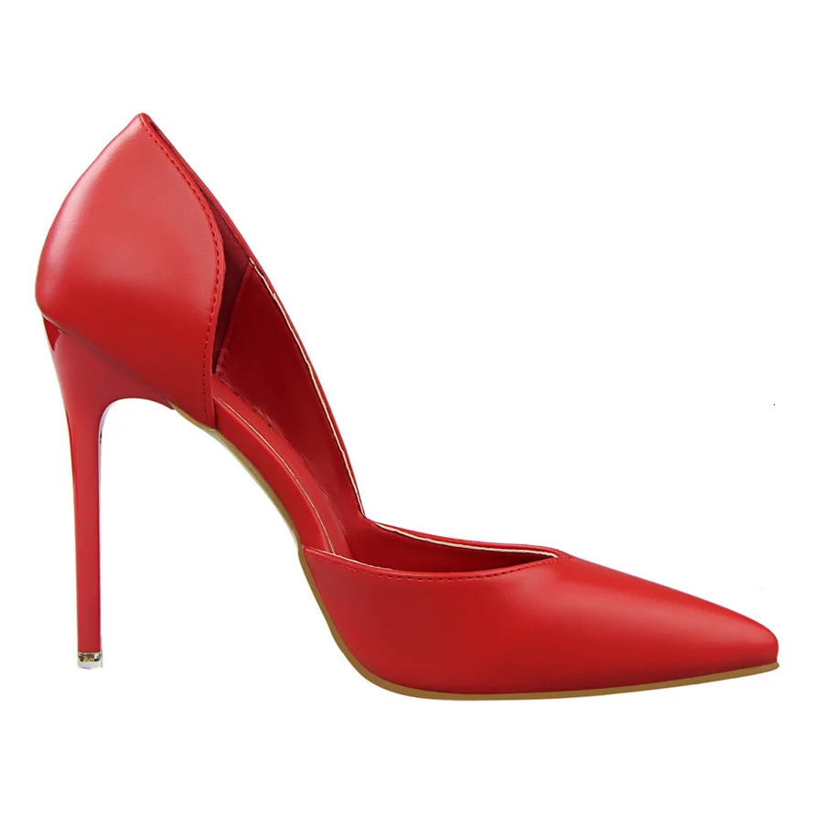 Women 10.5cm High Heels Leather Pumps Escarpins Elegant Sweet Yellow Pink Stiletto Wedding Heels Lady Quality Party Shoes 240701