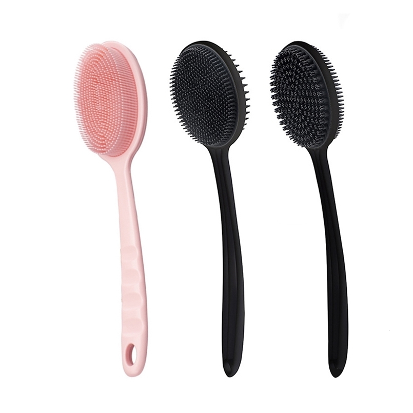 Soft Body Scrubber Shower Exfoliating Scrubs Long Handle Bath Brush Exfoliator Skin Massager Cleaning Brush Bathroom 240701