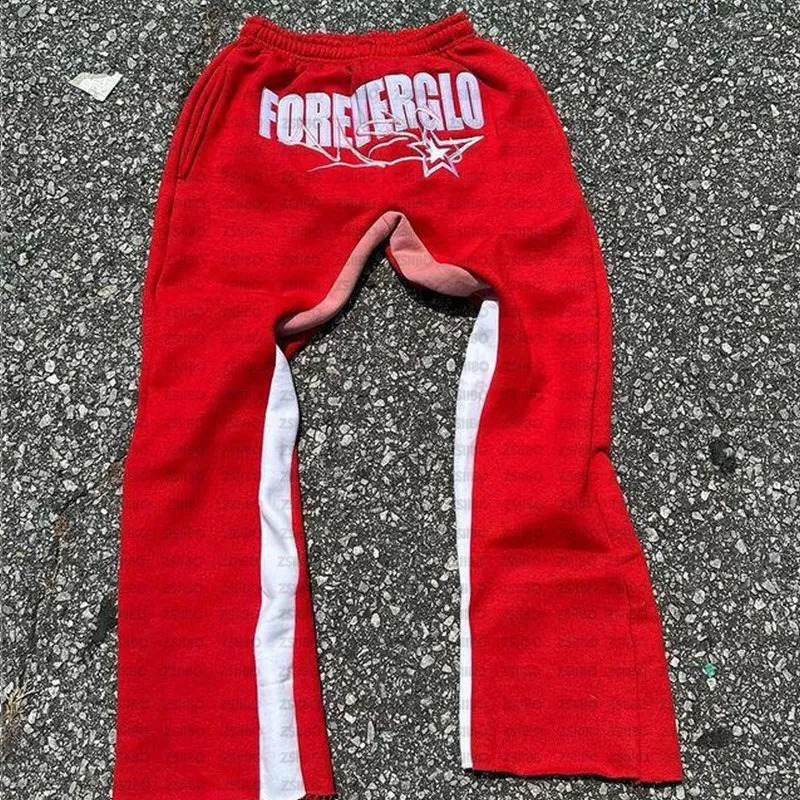 Y2K Vintage Streetwear Track Pant Women Harajuku Wide Leg Sweatpants Oversize Letter star Print Joggers Trousers Straight-legged 240701