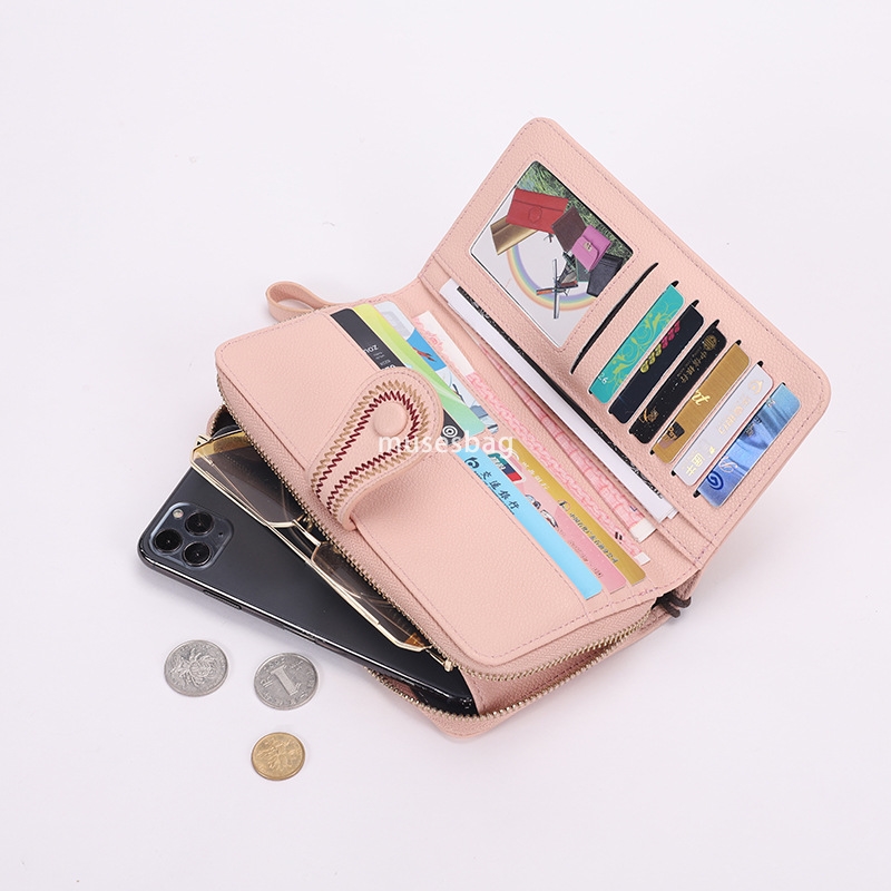 Designer Women's High end New Handbag Soft Face Wallet Zipper Lightweight Multi functional Phone Bag Casual Handbag Key PU Long Zero Wallet