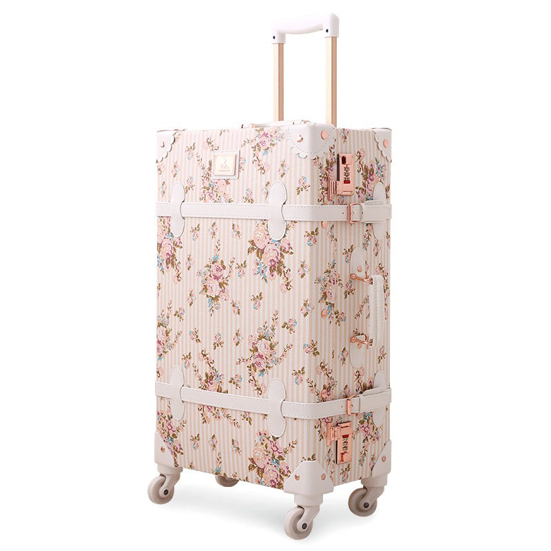 2023 new retro Spinner Rolling Luggage Set Ladies Travel Bag floral Trolley Boarding Cabin Suitcases on Wheels Vintage