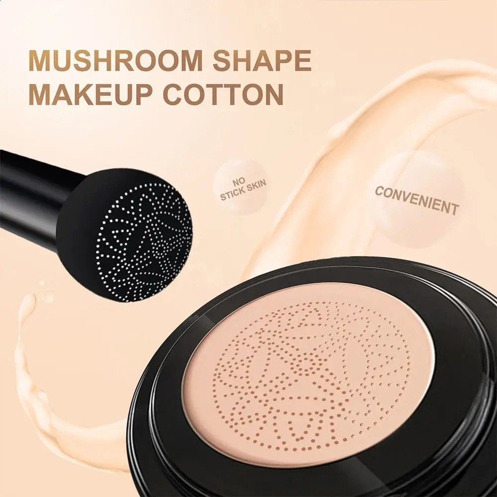 Foundation Concealer Longlasting Air Cushion BB Cream With Mushroom Puff Sponge Ivory White Natural Face Makeup 240701