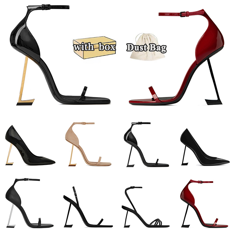 designer high heels womens luxury dress shoes heel sandals platform rivet black red golden bottom Pointed Toes famous slingback pump loafers office with box 35-42
