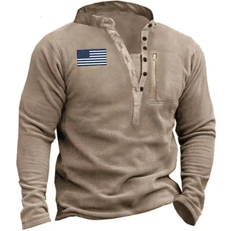 Mens Tactical Outdoor Polar Wool Jacket Hunting Suit Warm Zipper Decorative Pullover Windproof Coat Hiking Sweater 240620