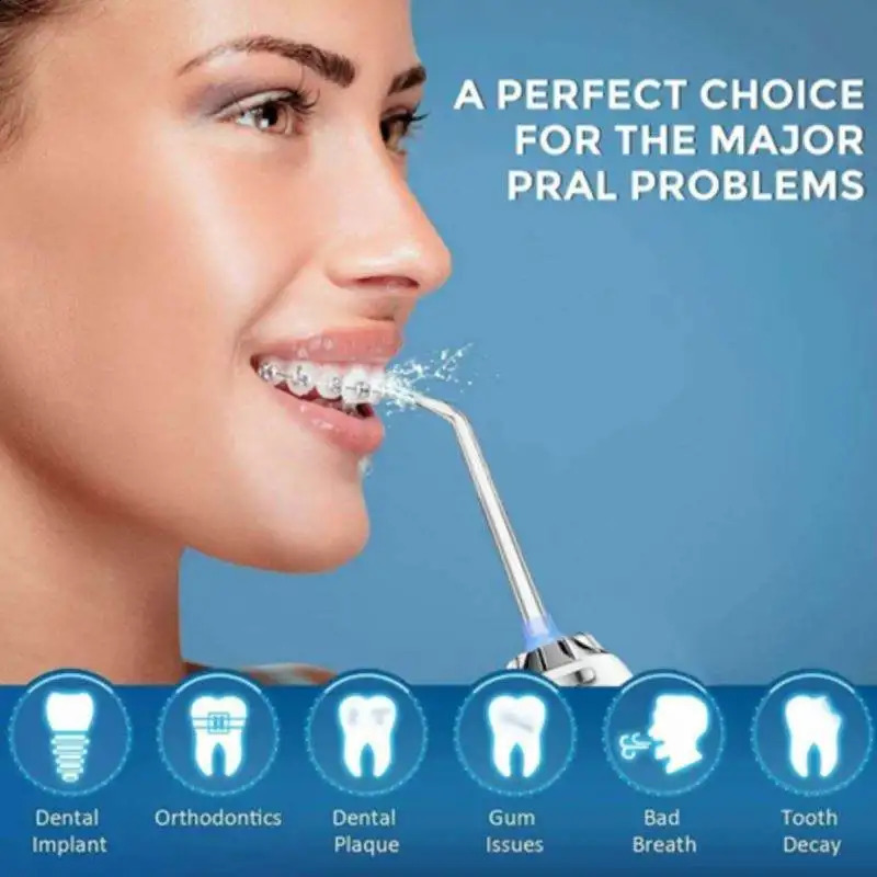 Dental Floss Portable Cordless Oral Irrigator Cleaning 3 Modes Waterproof Rechargeable Dental Cleaner with 4 Nozzles 240701