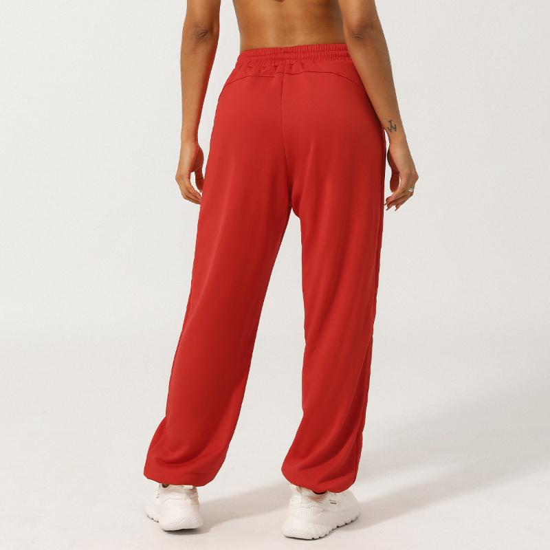 AL2426 Yoga Jogger Sweatpants Relaxed-fit Fiess Sports Loose Lounge Lantern Pants Drawcords Unisex Studio-to-street Dance Trousers with Pockets