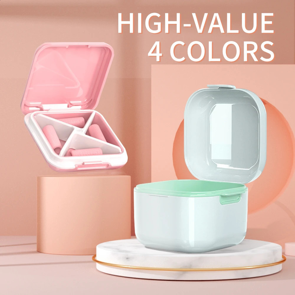 High Quality Orthodontic Retainer Braces Storage Box Soaking Invisible Teeth Denture Cleaning Tooth Storage Portable Belt case 240701