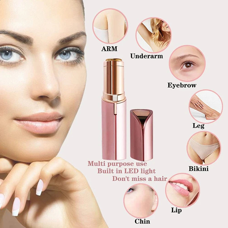 1PC Electric Machine Eyebrow Trimmer s Portable Lipstick Shaver Womens Hair r Mini Shaver Epilator 240701