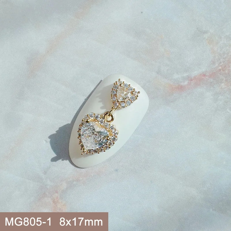 10pcs Valentines Day Love Heart Sailor Moon Nail Art Parts Zircon Crystal Manicure Nails Accesorios Supplies Decorations Charms 240701