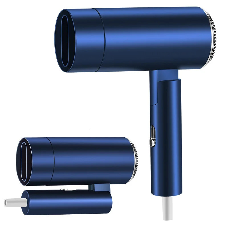 Mini Hair Dryer High Power Quick-drying Blue Light Ion Mute Foldable Safety Hammer Convenient Hair Dryer 240624
