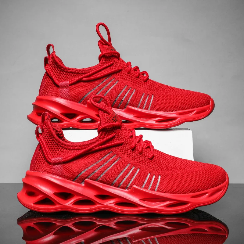 Sneakers Men Outdoor Sport Lightweight Breathable White Red Shoes Walking Shoe for Adult Mens Gym Shoes Support Drop-shipping
