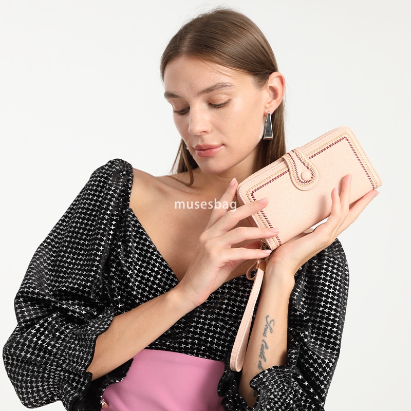 Designer Women's High end New Handbag Soft Face Wallet Zipper Lightweight Multi functional Phone Bag Casual Handbag Key PU Long Zero Wallet