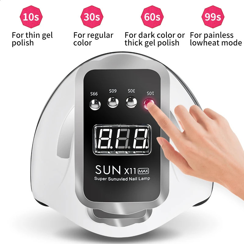 LED UV Nail Light Dryer For Nails Gel Polish With 66 LEDs 4 Timer Setting LCD Display Screen Auto Sensor Professional Nail Lamp 240701