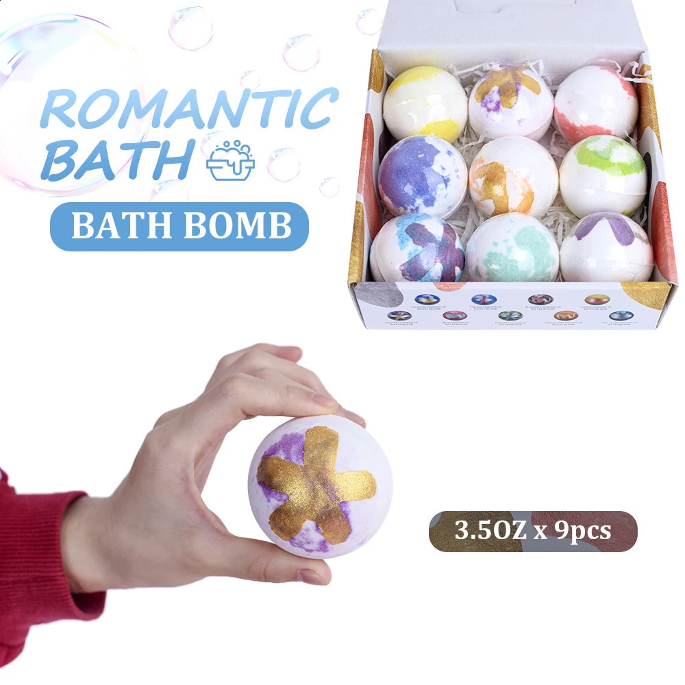 9Pcs 18Pcs Plant Essential Oils Bath Bomb Pack Gift Set Aromatic Odor Pressure Reducing Bubble Bath Ball the Skin 240701