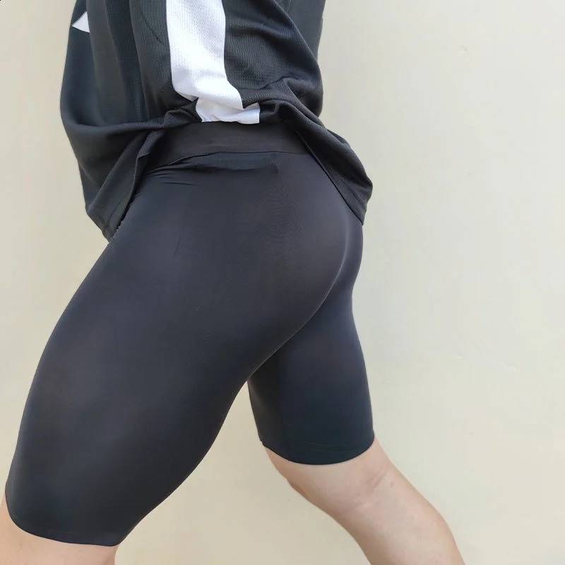Mens Cool Thin Glossy Shorts Panties Male Plus Size Casual Sleeping Shorts Bottoms Underwear 240701