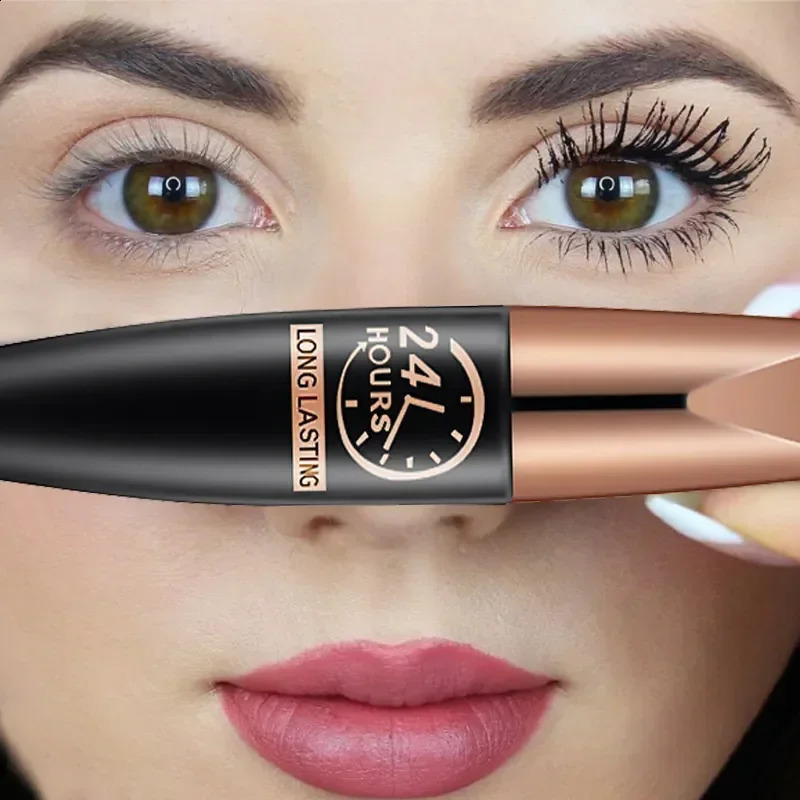 Waterproof Anti-sweat Mascara Lengthens Eyelashes Extension Black Silk Fiber Mascara Female Non-smudge Mascara Makeup Cosmetic 240701