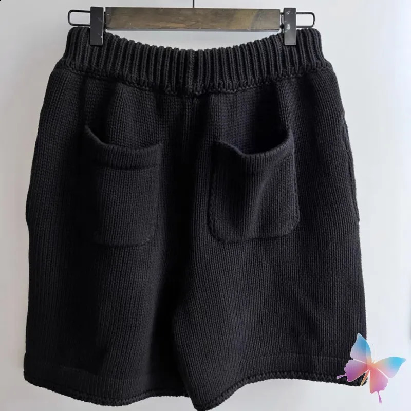 Street Scroll Print Askyurself shorts hip-hop casual black pants mens and womens Cleanfit ASK brushed knit shorts 240701