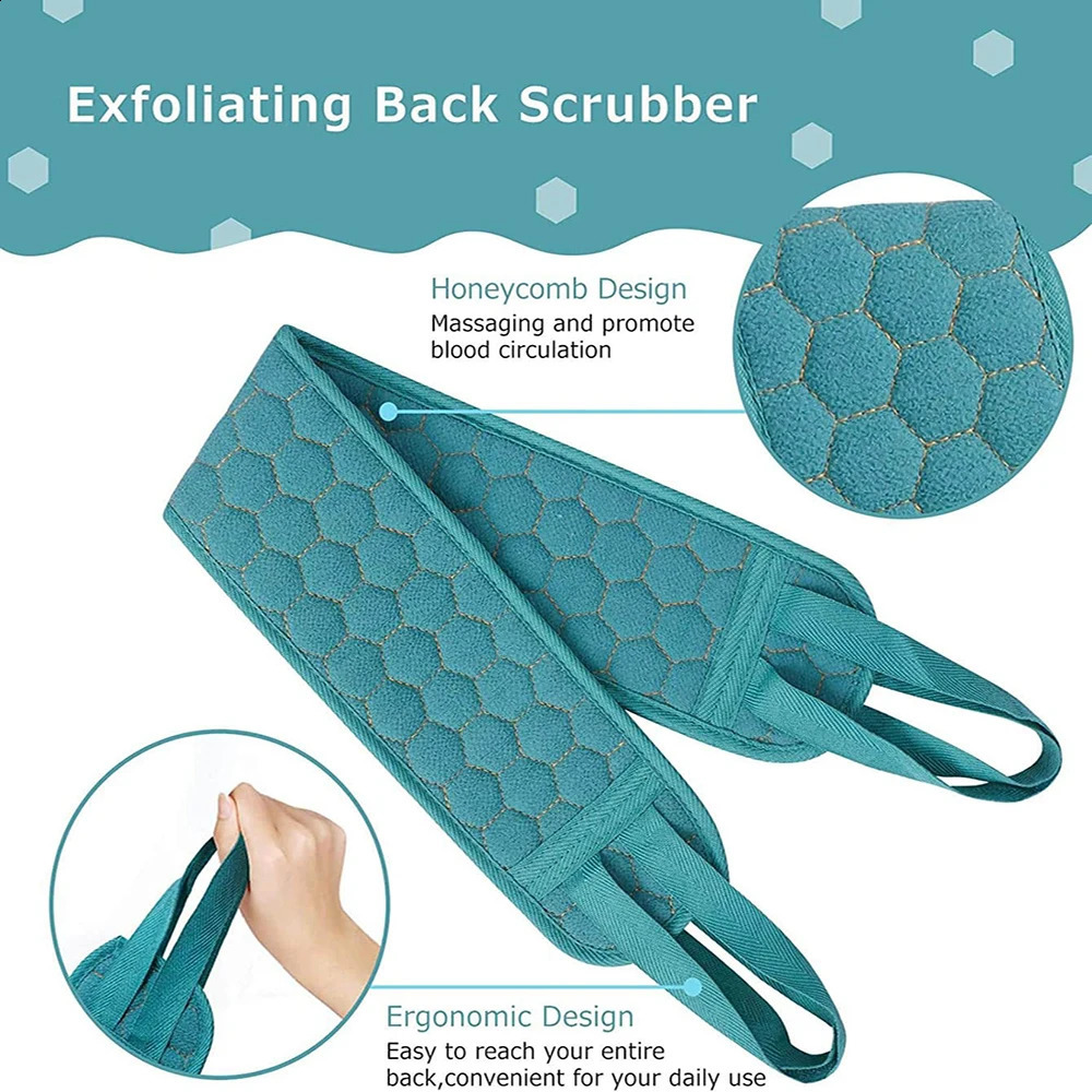 Exfoliating Body Scrubber Set - Includes Back Scrubber Bath Glove And Shower Bath Sponge Loofah 240701