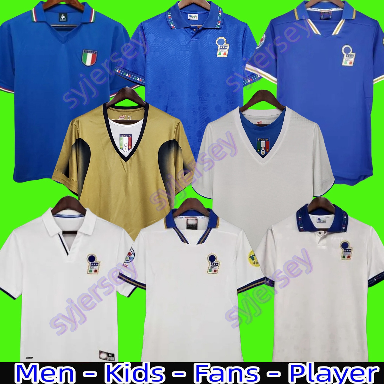 1982 ItalyS Retro soccer Jersey 1990 1996 1998 2000 HOME FOOTBALL 1994 Maldini Baggio Donadoni Schillaci Totti Del Piero 2006 Pirlo Inzaghi buffon