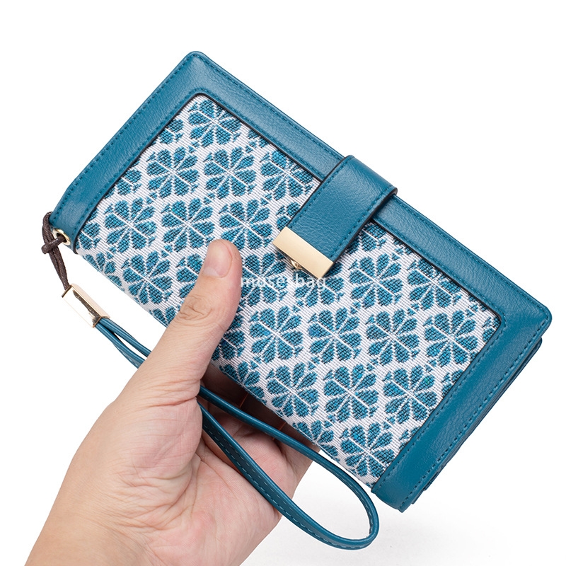 High end women's fashionable and minimalist long passport bag with colorful and versatile patterns zero wallet buckle lightweight and multifuncti
