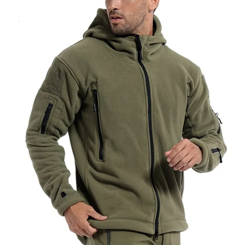 Men Winter Thermal Fleece Tactical Jacket Outdoors Sports Hooded Coat Military Softshell Hiking Outdoor Jackets Male Outerwear 240620