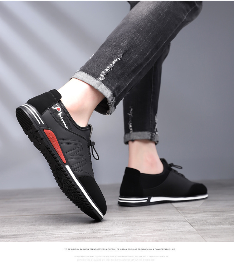 2024 spring new low-top fashion trend lace-up business casual leather shoes leather surface breathable invisible height-increasing men's shoes