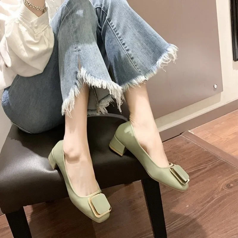 Women Ballerinas Square Toe Slip on Ballet Low Heel Women Loafers Leather Ladies Casual Women Shoes 250228