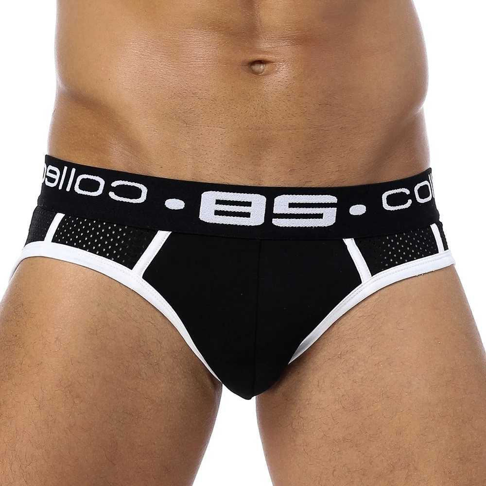 Briefs Panties Brand Men Underwear Mesh Qucik-Dry Sexy Men Briefs Breathable Mens Slip Cueca Male Panties Underpants Briefs 3 colors BS107 J240629