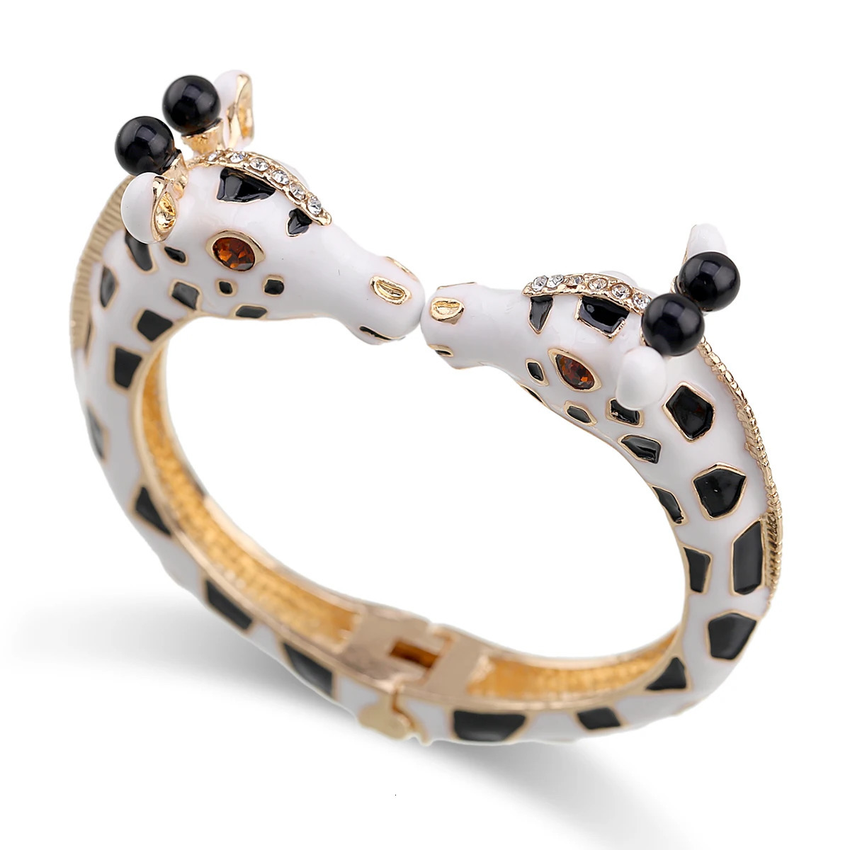 est Trendy Giraffe Cuff Bracelet Statement Bangle for Women Gold Plating with Colorful Enamel Animal Bracelet Pulseira 240626