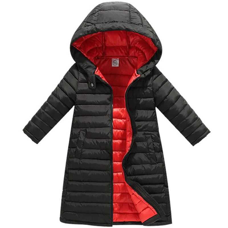 Down Coat Children Winter Teenager Thickened Hooded Cotton-padded Parka Kids Warm Long Jackets Toddler Outerwear Q240701