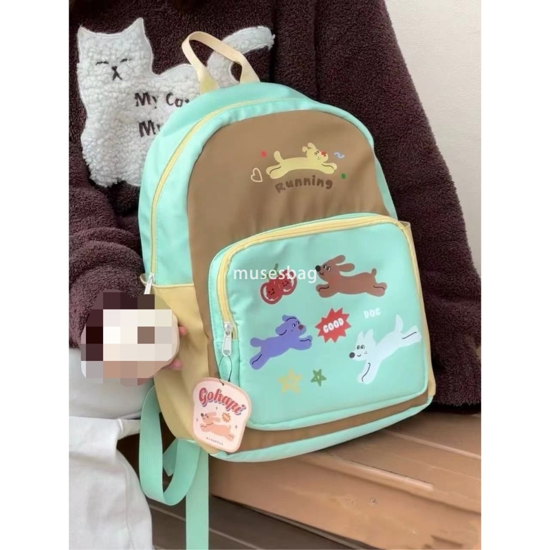 Fashionable Women's High end Baking Dog Classic Retro Backpack Cute Simple Large Capacity Casual New Style Versatile Backpack Student backpack