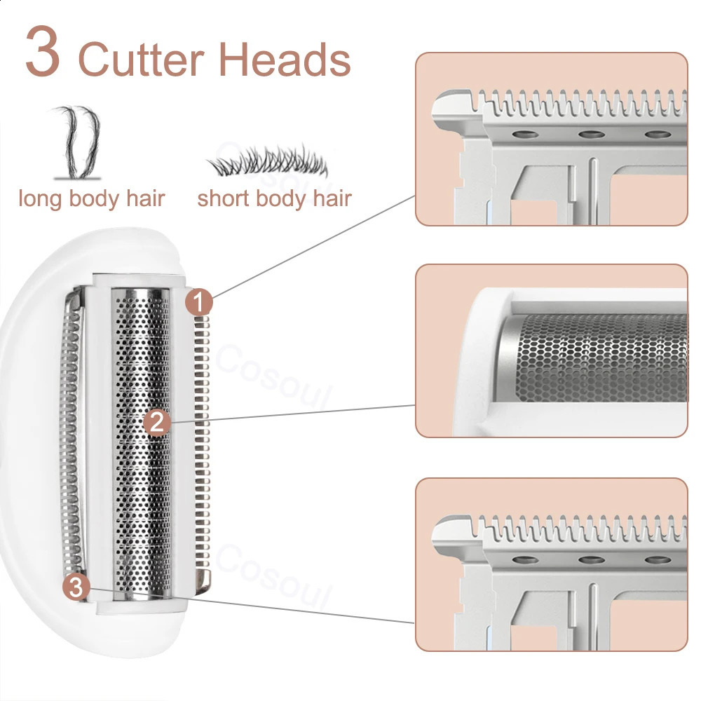 Trimmer for Women Shaver Bikini Painless Lady Razor Electric Epilator Underarm Leg Pubic Hair r Body 240701
