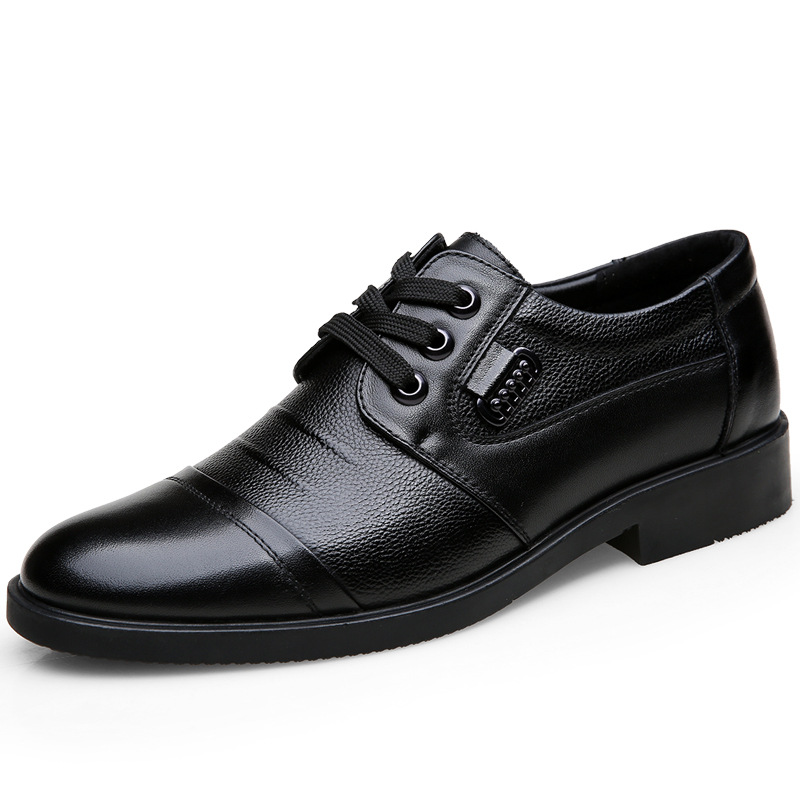 Men's leather casual shoes business velvet warm cotton leather shoes men's cotton shoes dad shoes with or without cotton