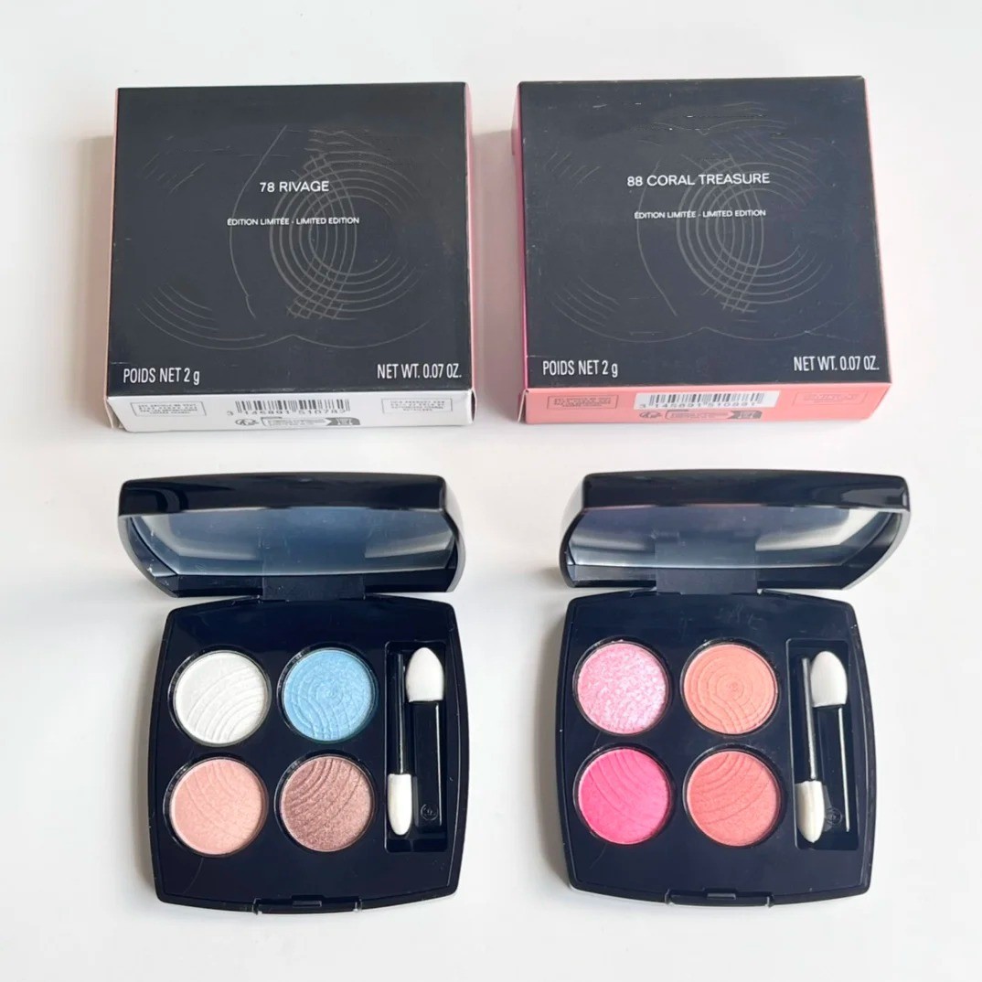 4 Colors 78# RIVAGE 88# CORAL TREASURE Long Lasting Makeup Eyeshadow Glitter Highlighter Eye Cosmetics Palette