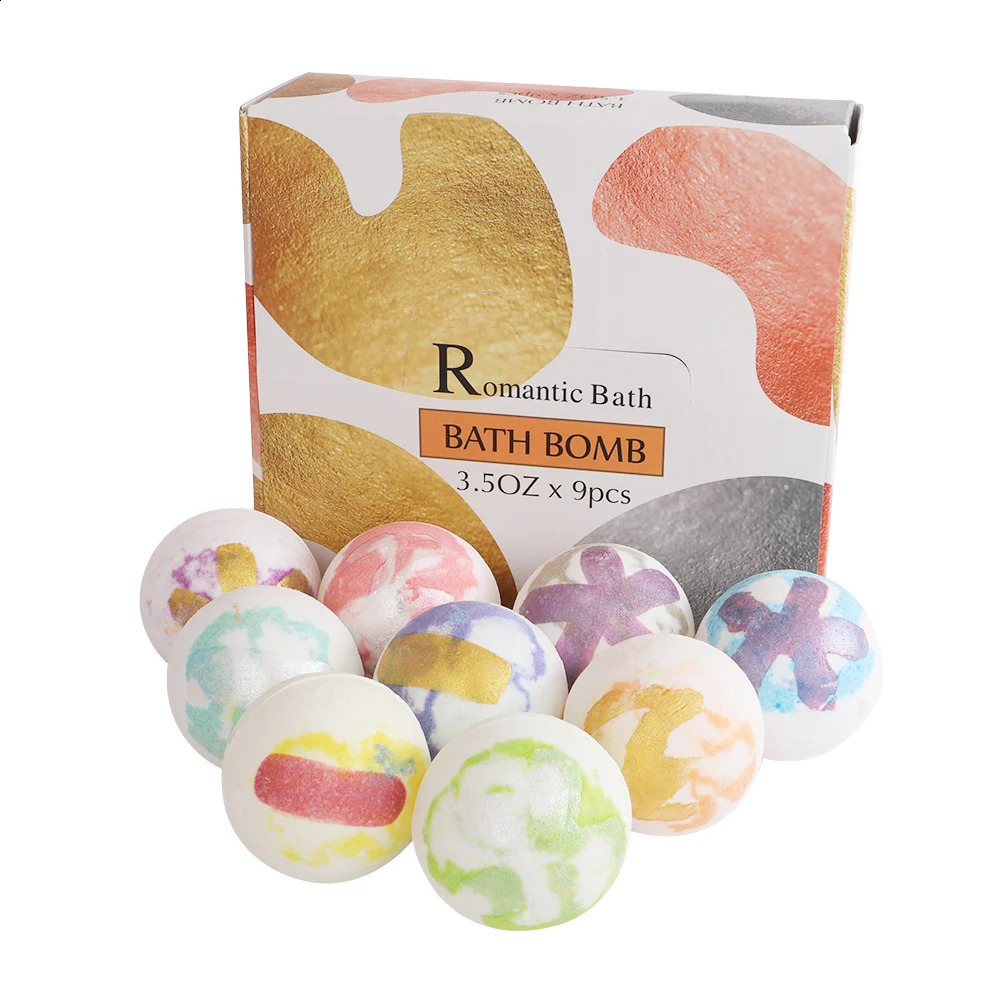 9Pcs 18Pcs Plant Essential Oils Bath Bomb Pack Gift Set Aromatic Odor Pressure Reducing Bubble Bath Ball the Skin 240701