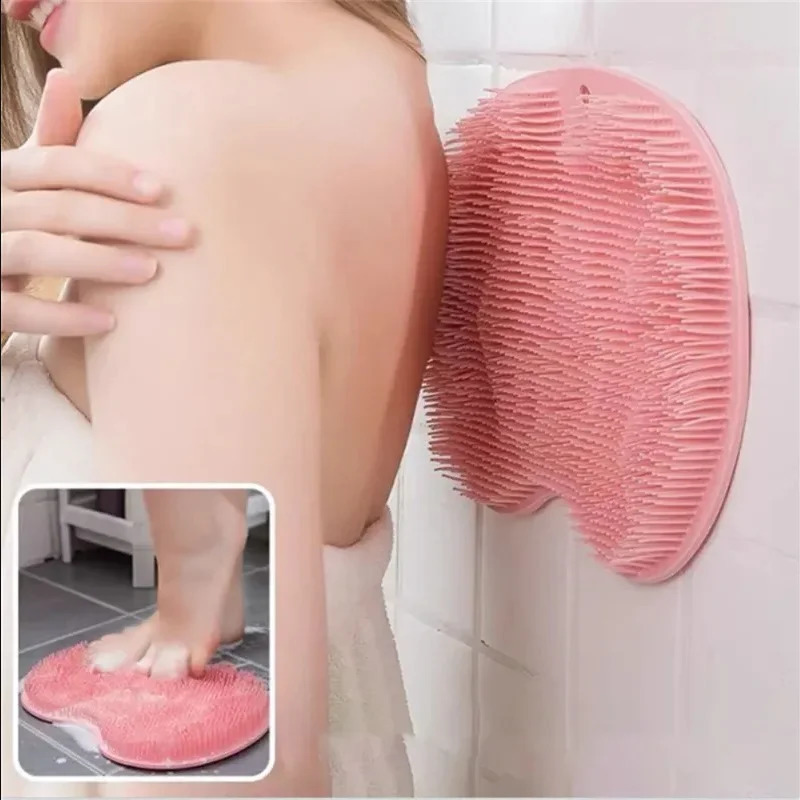 Rubbing Foot Pads Silicone Foot Massaging Tools Bathroom Foot Massage Pads Bathing Foot Brushes Lazy People Bathing Back Mas 240701