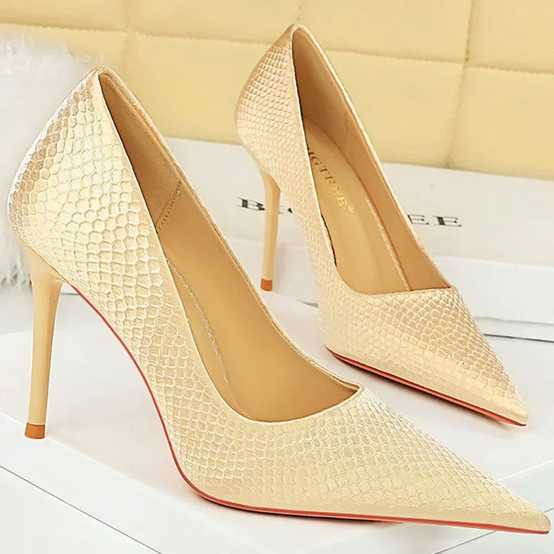 Women 9.5cm High Heels Fashion Pumps Wedding Bridal Classic Scarpins Silk Stiletto Thin Heels Lady Light Blue Green Office Shoes 240701