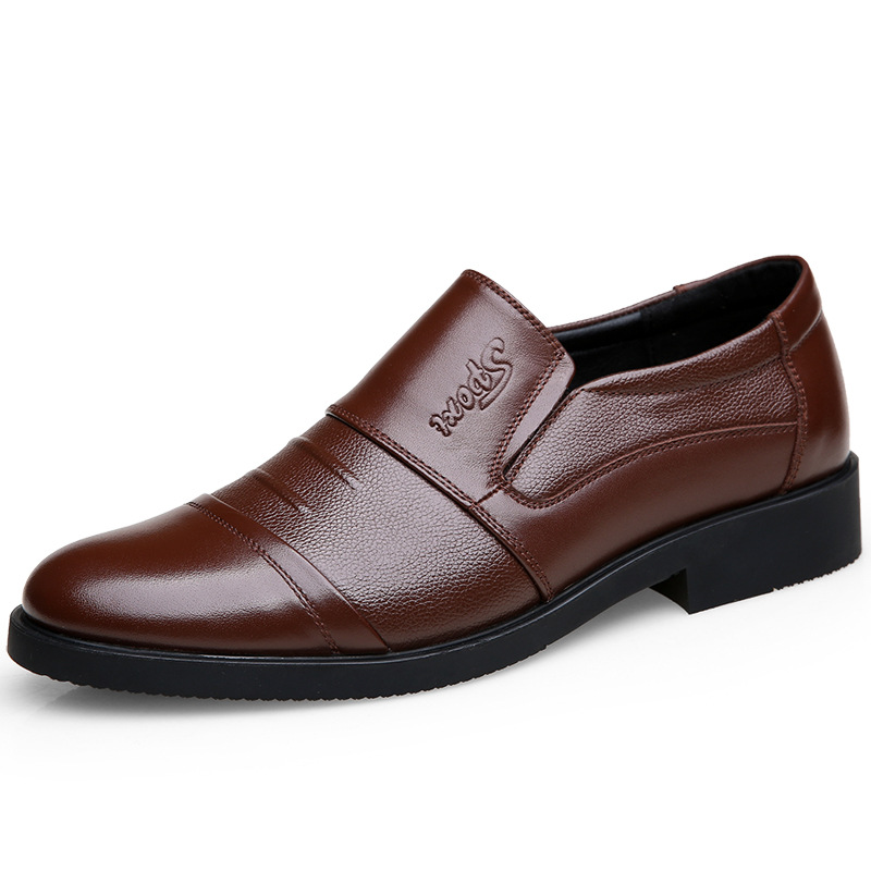 Men's leather casual shoes business velvet warm cotton leather shoes men's cotton shoes dad shoes with or without cotton