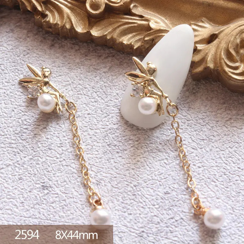 10pcslot 3D Sailor Moon Bow Wreath Alloy Nail Art Zircon Pearl Crystal Manicure Nails Accesorios Supplies Decorations Charms 240701