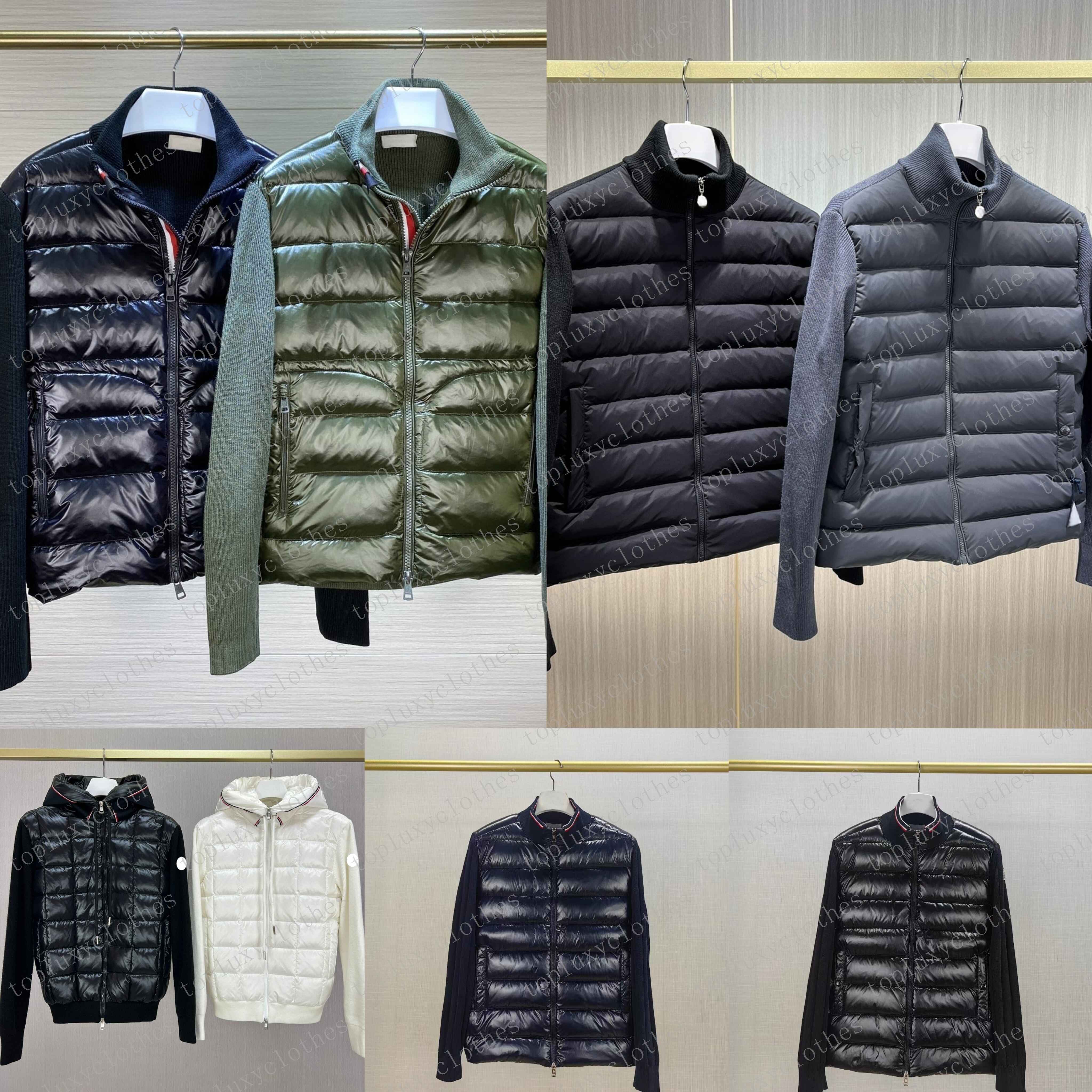 Luxury Designer Down Parka for Men & Women - Embroidered Badges with Knit Panels