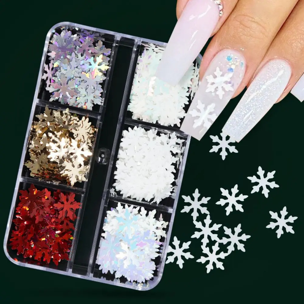 Nail Sequins Jewelry Christmas Glitter Fall And Winter Exquisite Snowflake Fashion Trend Simple Versatile Nail Sequins 240701