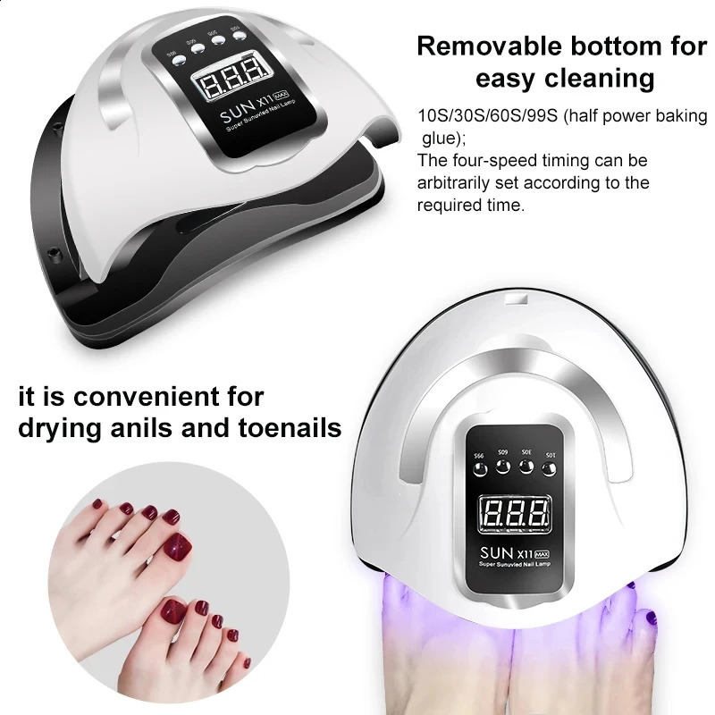LED UV Nail Light Dryer For Nails Gel Polish With 66 LEDs 4 Timer Setting LCD Display Screen Auto Sensor Professional Nail Lamp 240701