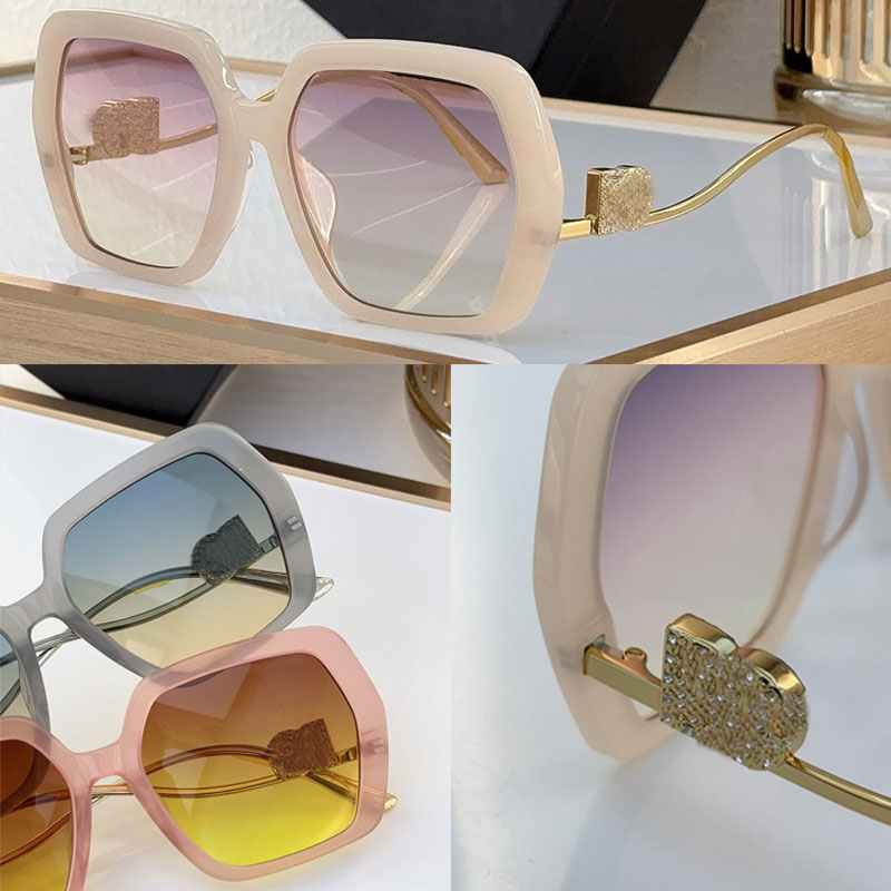 Designer Crystal Sunglasses 4467 Fashion Luxury Womens sunglasses Opal beige acetate frame metal temples outdoors 100% UV400 protection with box 4468