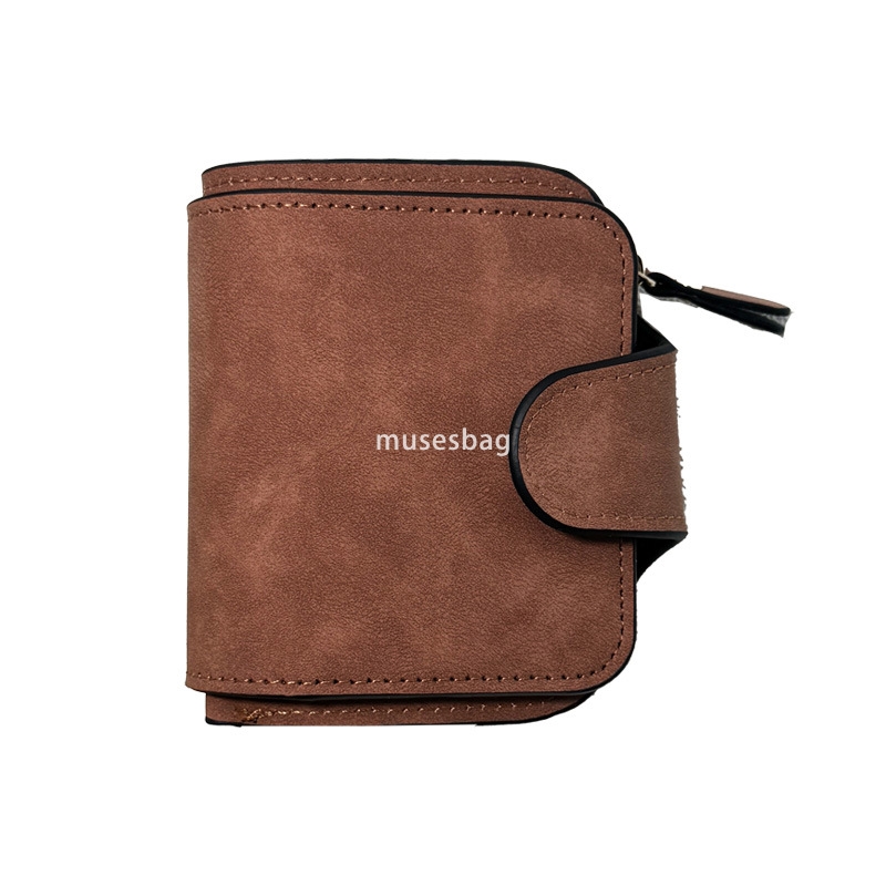 Western style women's high-end new buckle Korean multifunctional wallet with a 30% discount fashionable bag with multiple card slots and frosted 