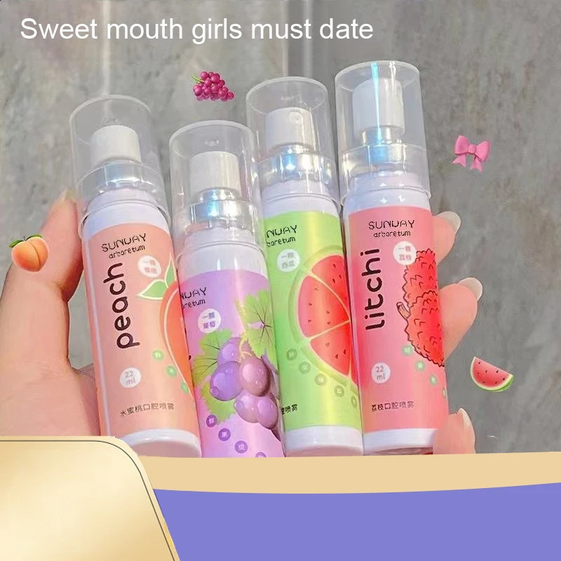 Oral Freshening Spray Natural Fruity Peach Flavor Refreshing Oral Spray Portable Long-lasting Oral Odor Smoke Oral Care 240701
