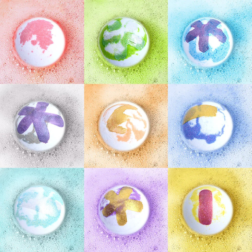 9Pcs 18Pcs Plant Essential Oils Bath Bomb Pack Gift Set Aromatic Odor Pressure Reducing Bubble Bath Ball the Skin 240701