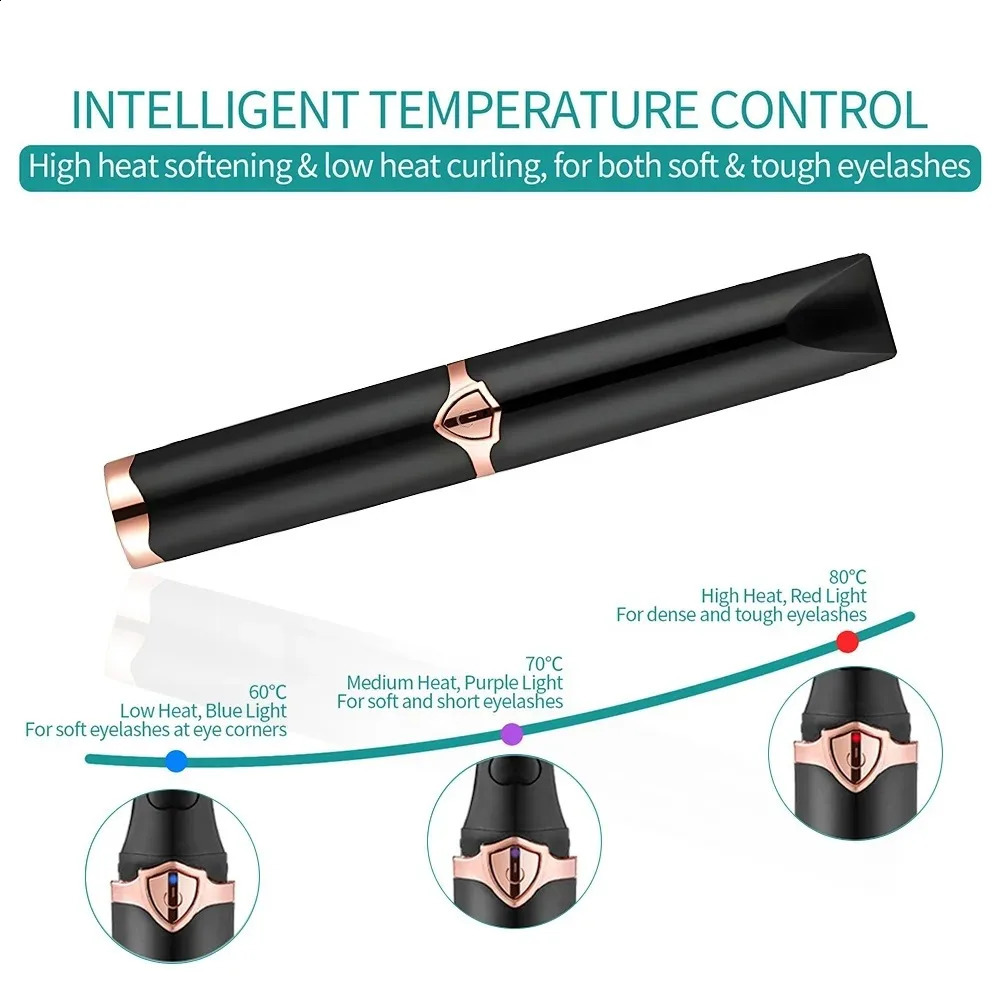 Mini USB Heating Eyelash Curler Eye Lashes Fast Curling Comb Mascara Long Lasting Eyelash Curler Clip Device Eyelash Slender Pen 240701