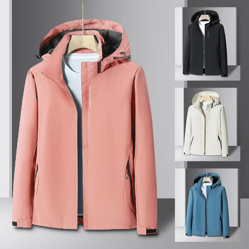 2024 Spring Autumn Mens Womens Windproof Waterproof Casual Mountaineering Clothes Camping Hiking Quick Drying Outdoor Jackets 240701